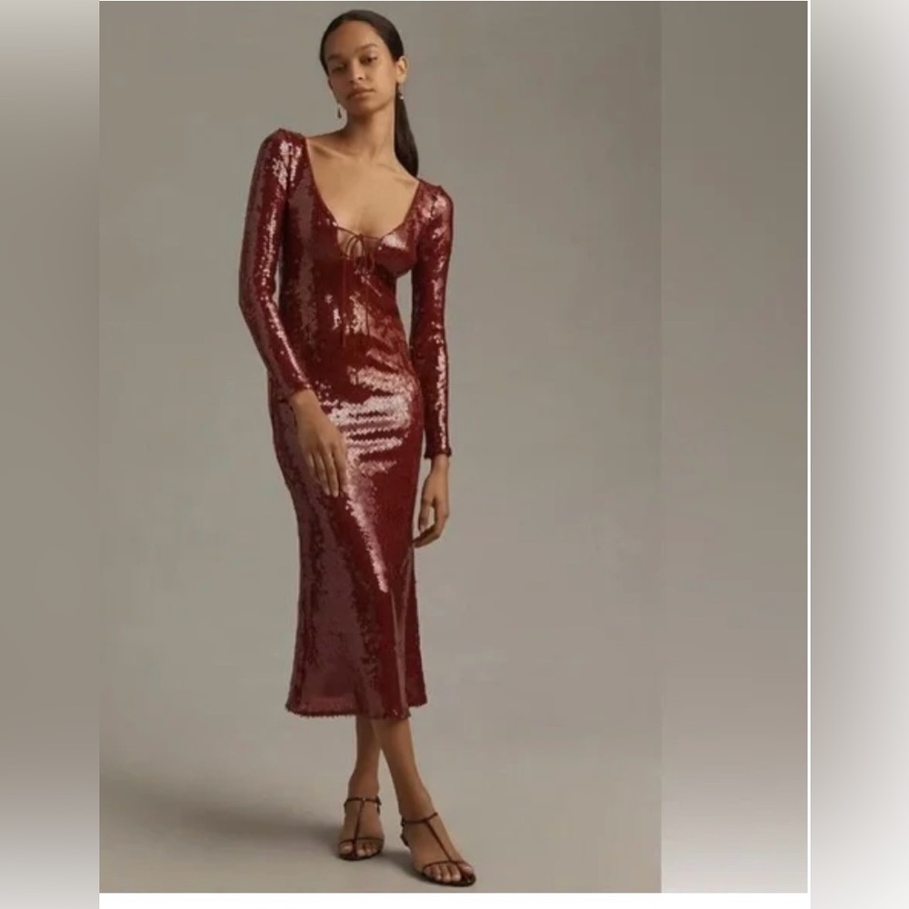 BARDOT Elegant Sequin Long Sleeve Dress